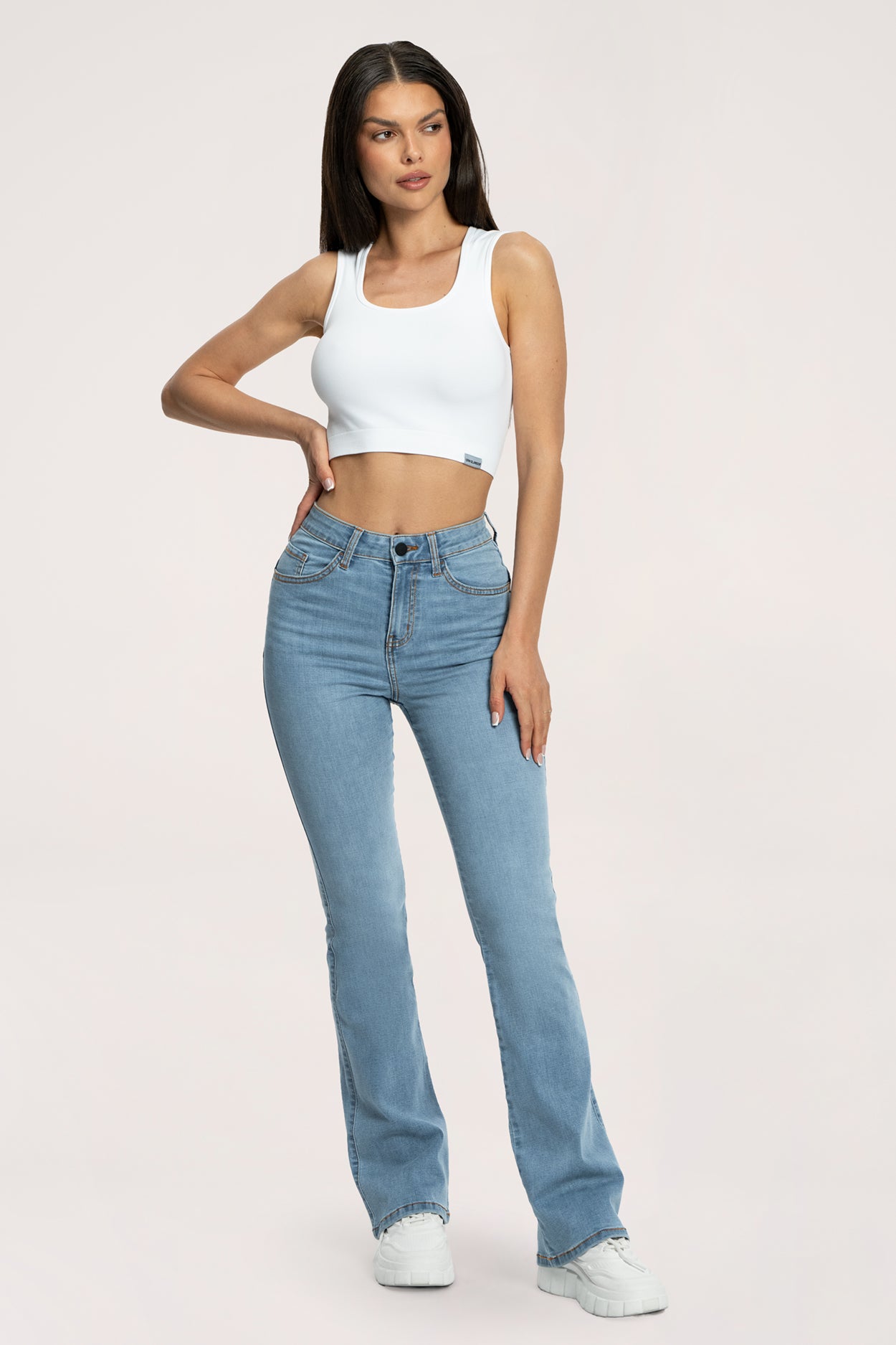 Džíny zvony long perfect slim light blue