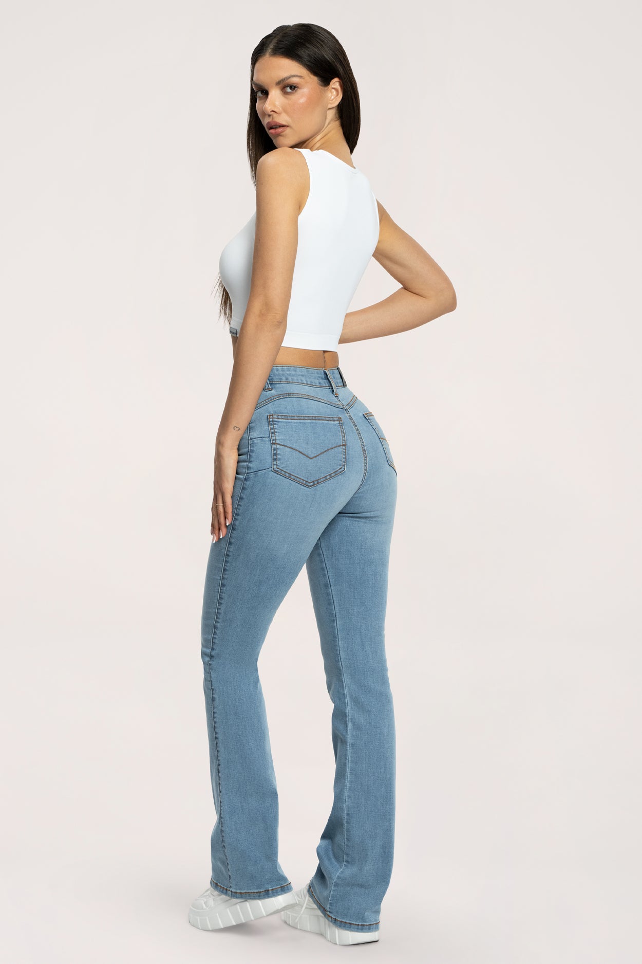 Džíny zvony long perfect slim light blue