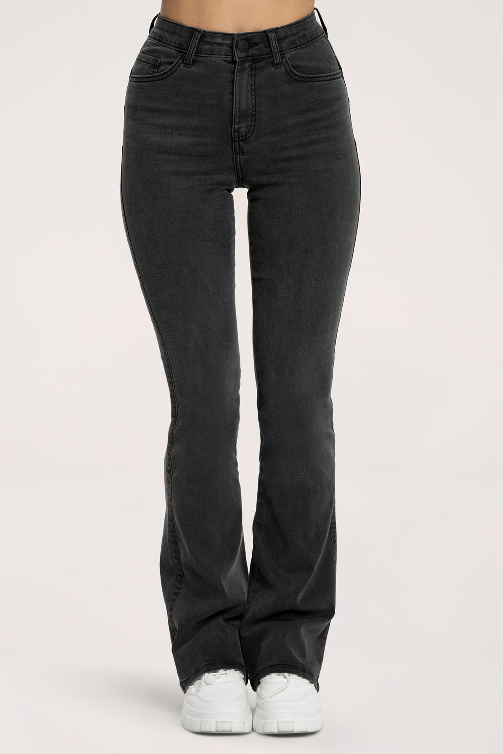 Džíny zvony long perfect slim black