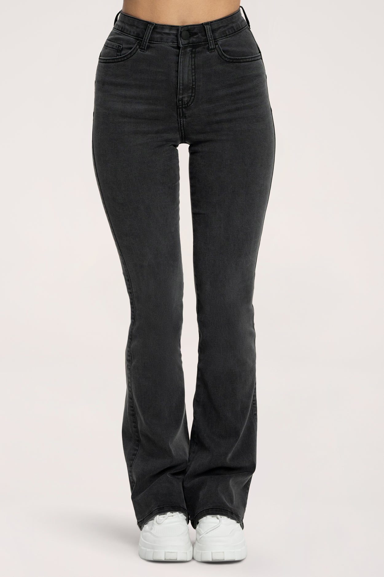 Džíny zvony long perfect slim black