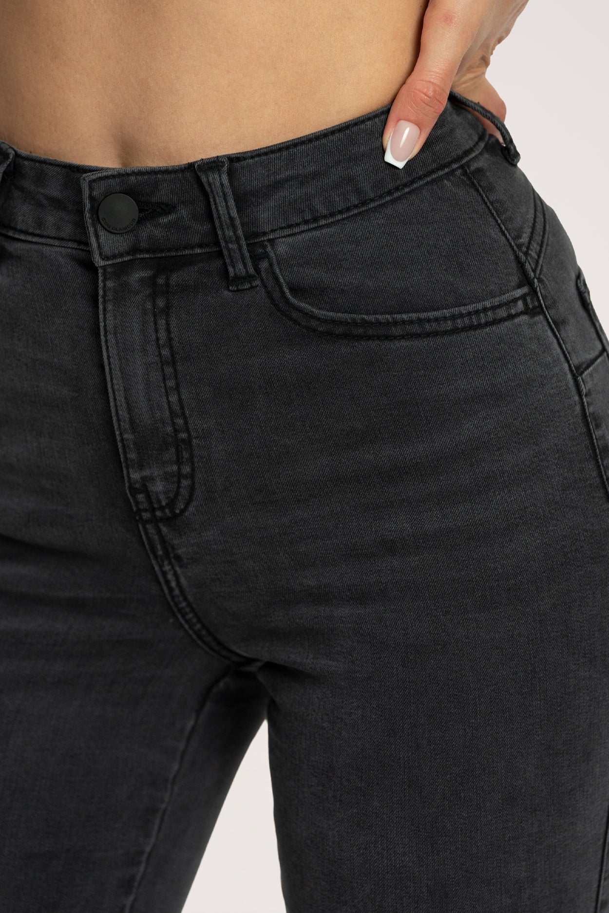 Džíny zvony long perfect slim black