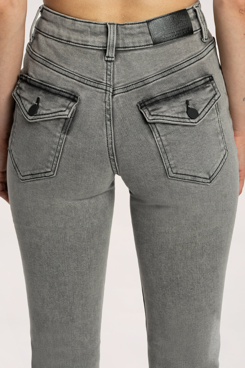 Džíny zvony push up light grey