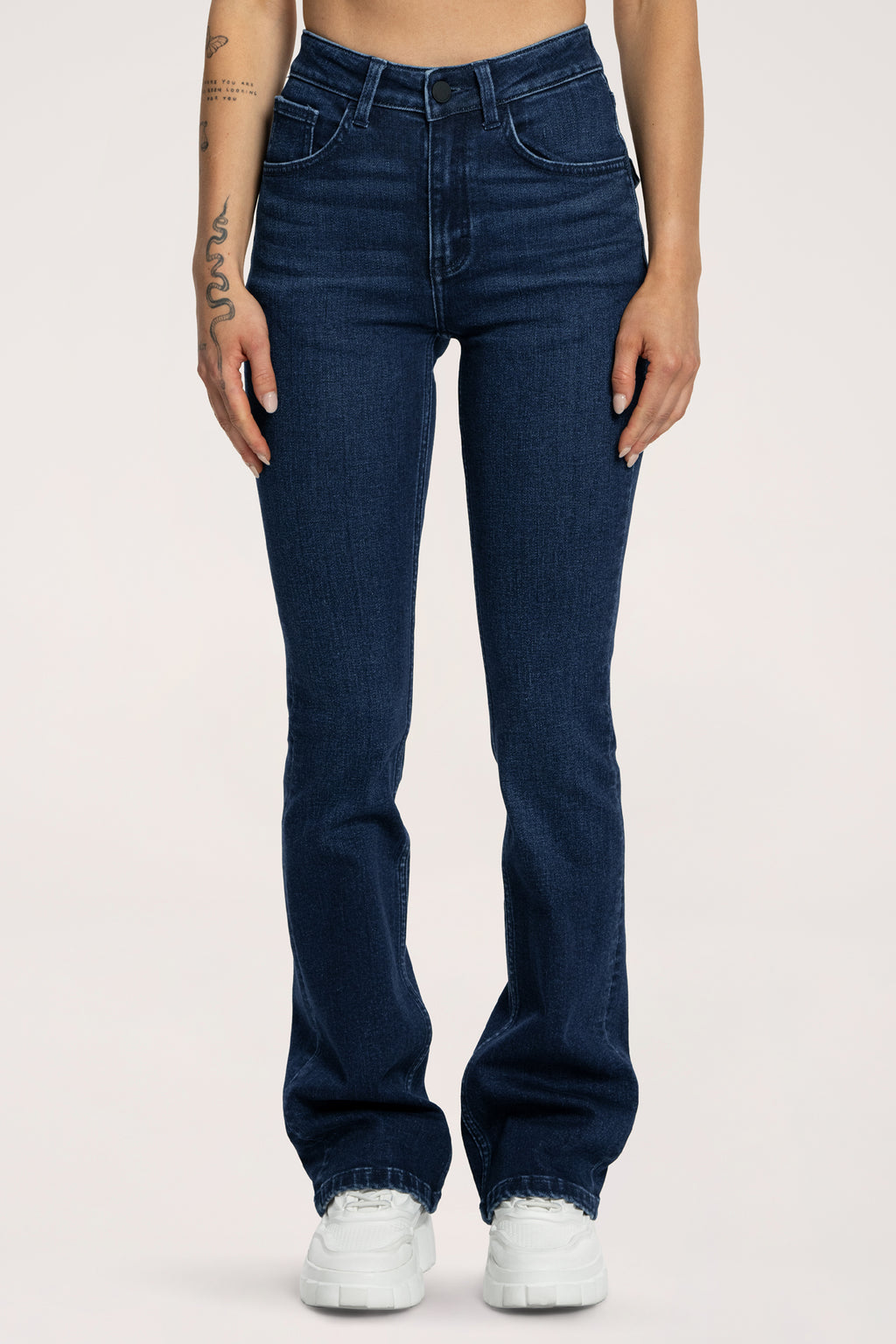 Džíny zvony push up navy blue