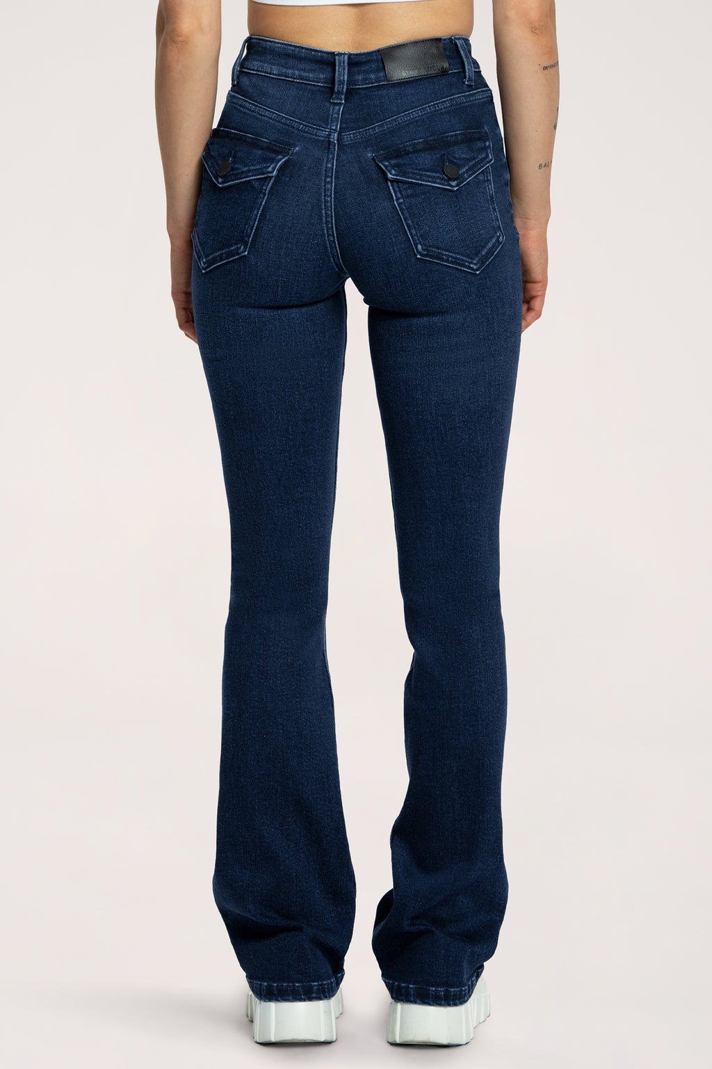 Džíny zvony push up navy blue