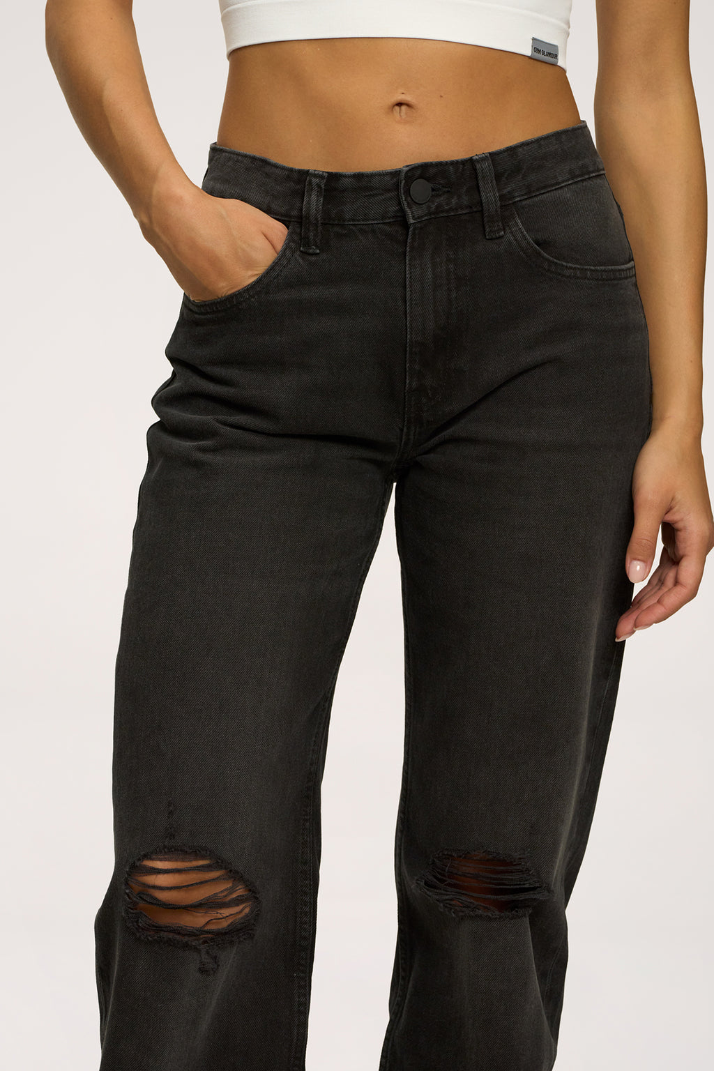 Džíny wide relaxed black