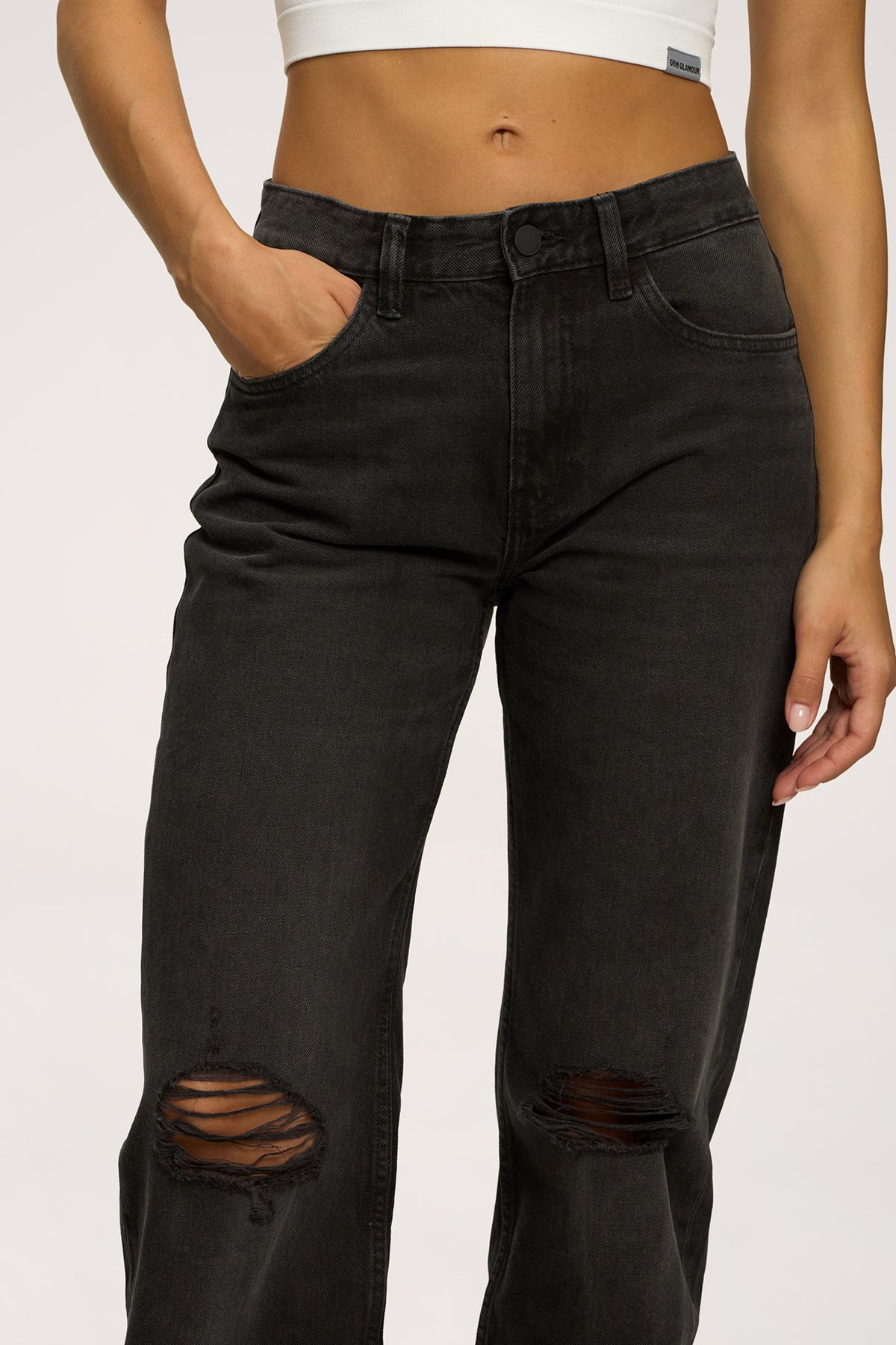 Džíny wide relaxed black