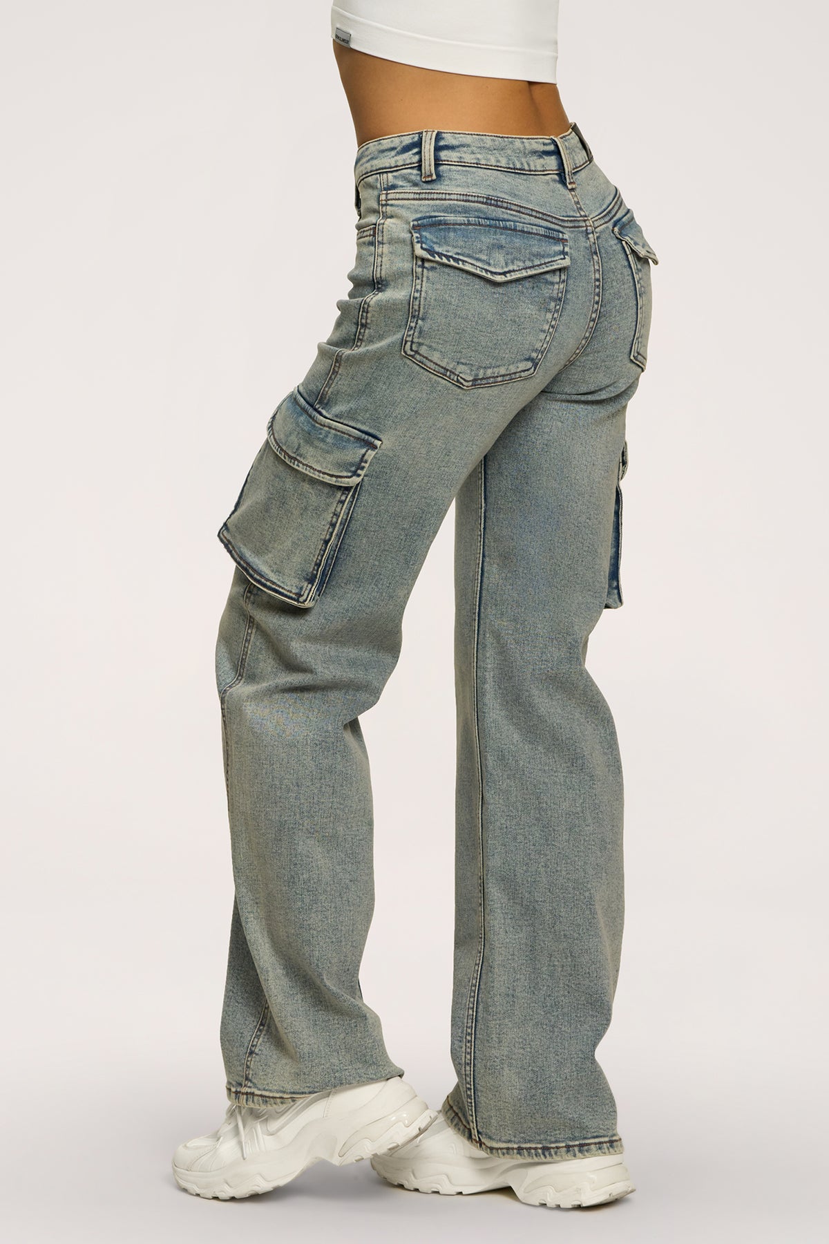 Džíny cargo washed blue