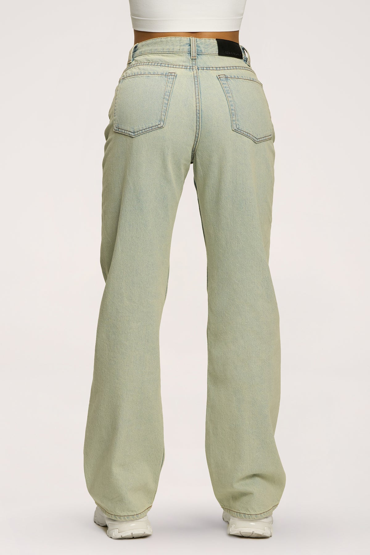 Džíny wide relaxed light green