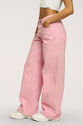 Džíny boyfriend pink