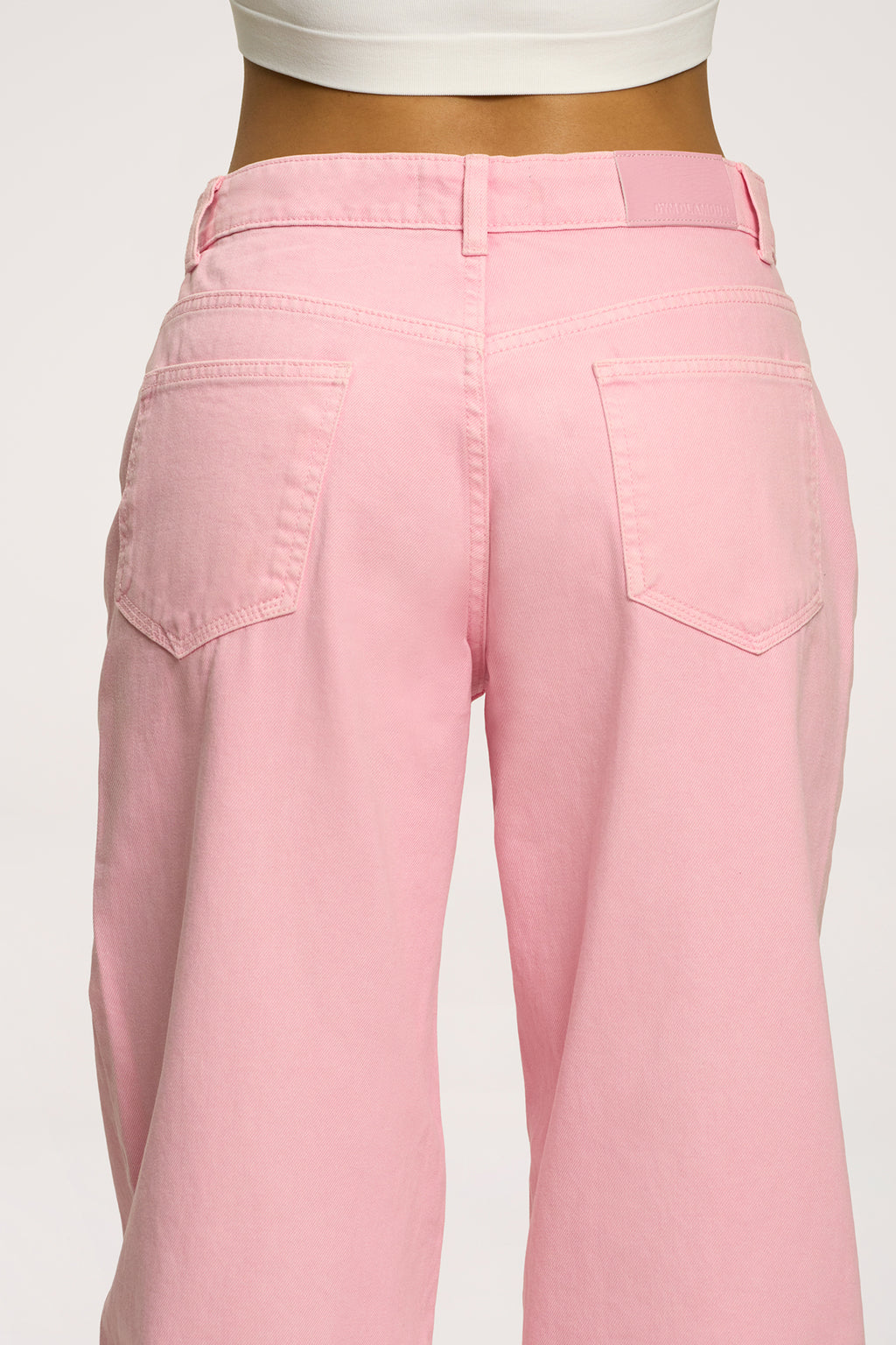 Džíny boyfriend pink