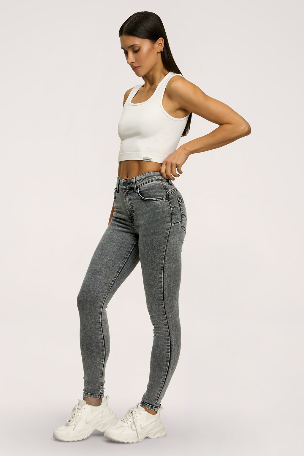 Džíny skinny perfect slim light grey