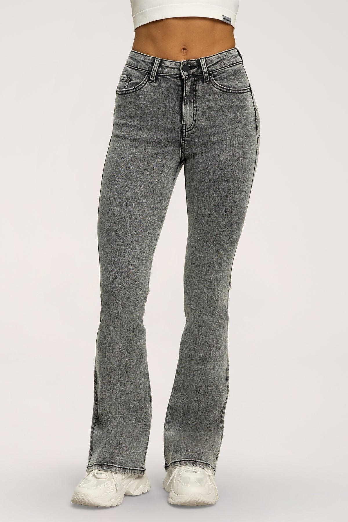 Džíny zvony perfect slim light grey