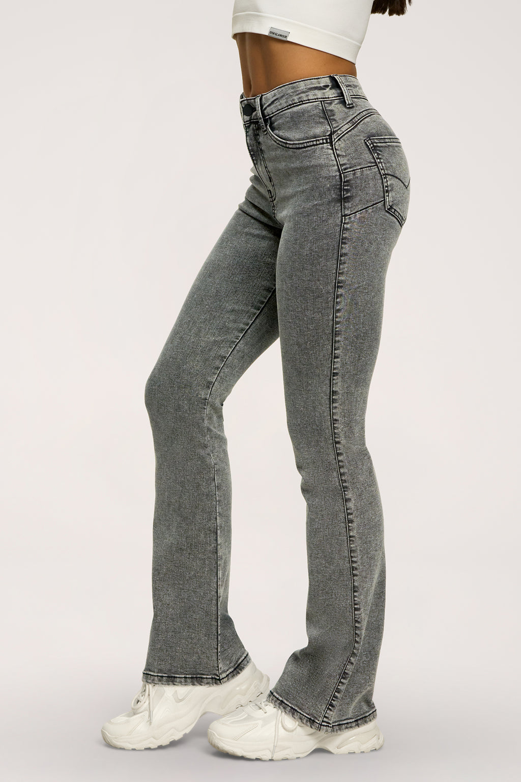 Džíny zvony perfect slim light grey
