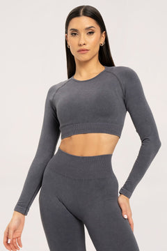 Rashguard stone washed šedý