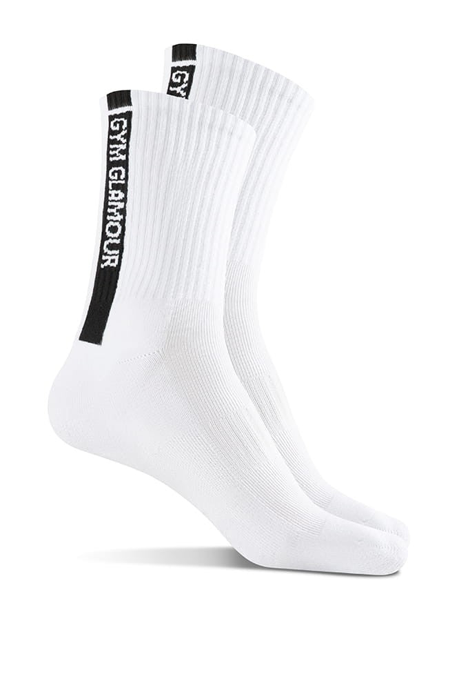 Skarpetki długie STRIPE białe 2-pak - roz. 37-40