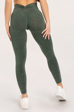 Legíny seamless deep push up green