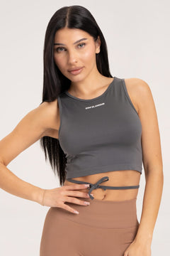 Zavazovací top silver grey