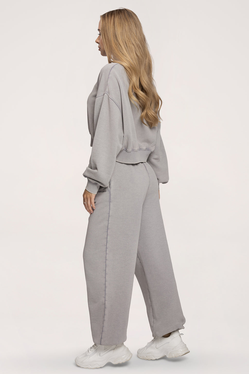 Tepláky se stahovací gumou Easy light grey