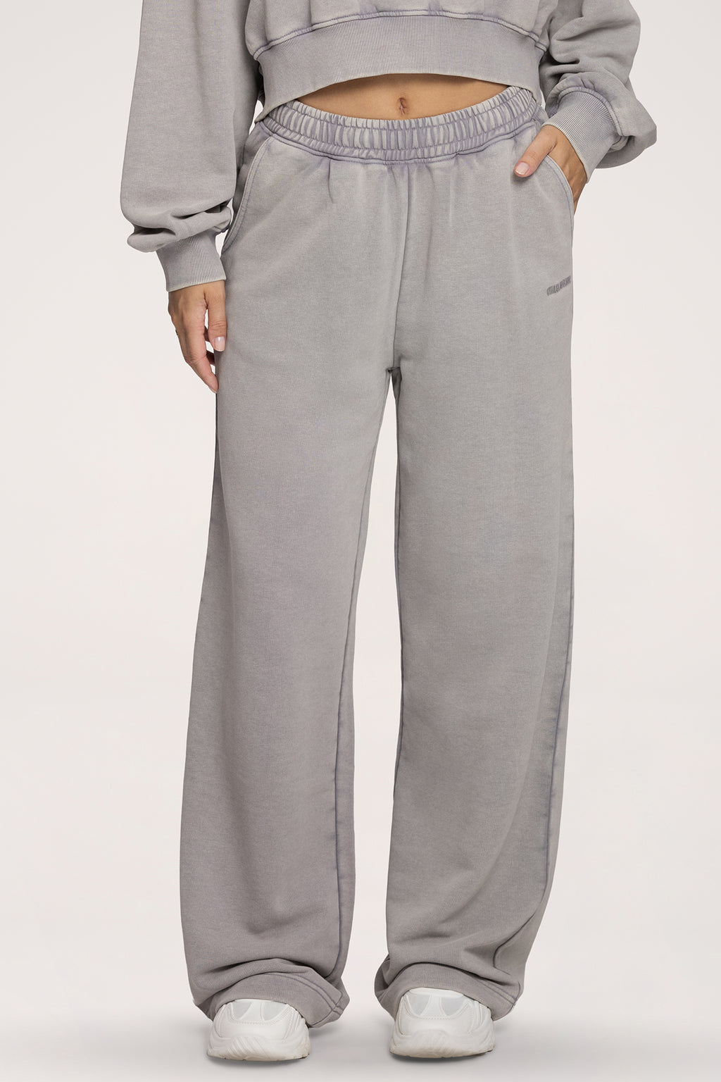 Tepláky s rovnou nohavicí Easy light grey