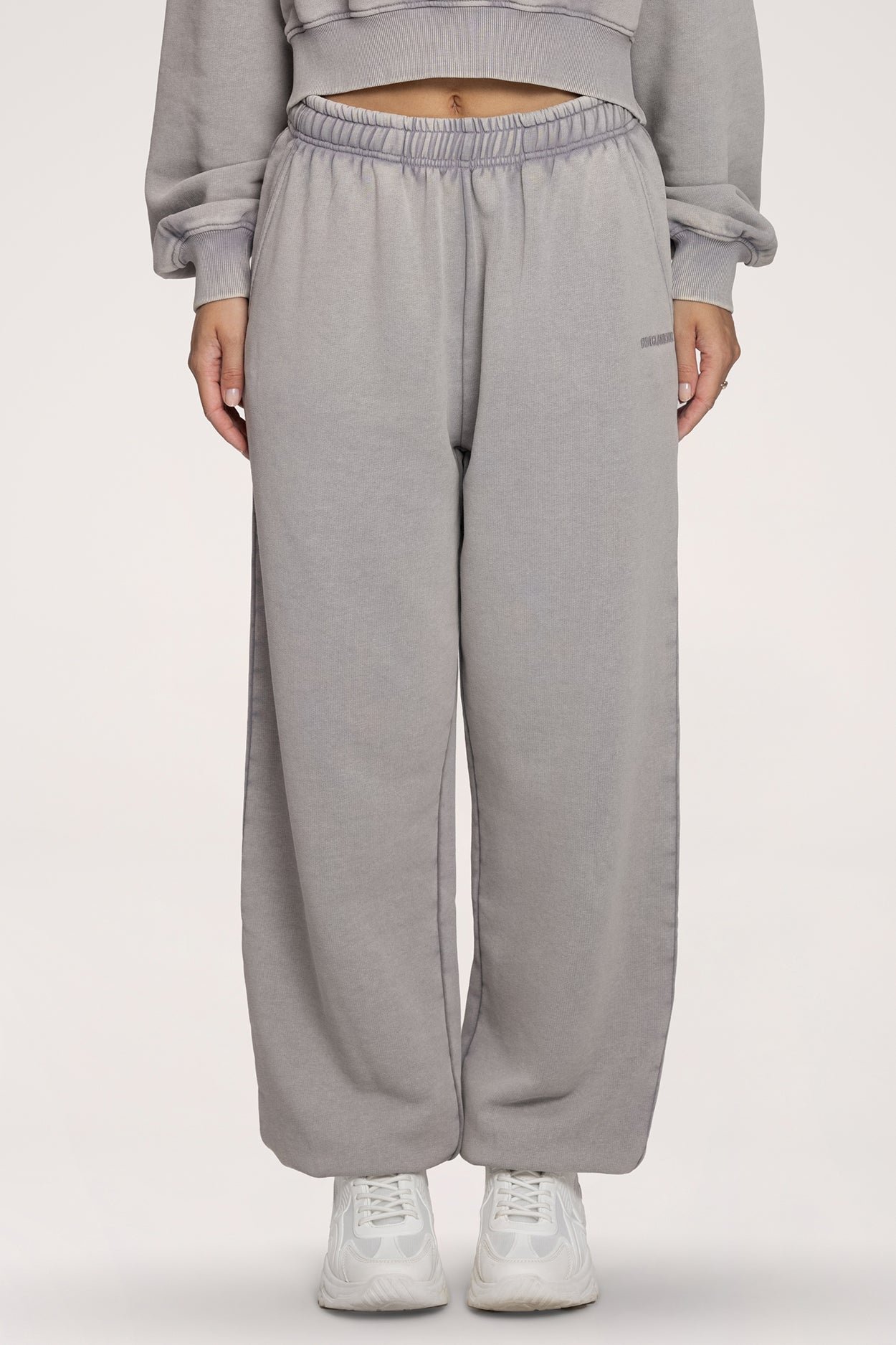 Tepláky se stahovací gumou Easy light grey