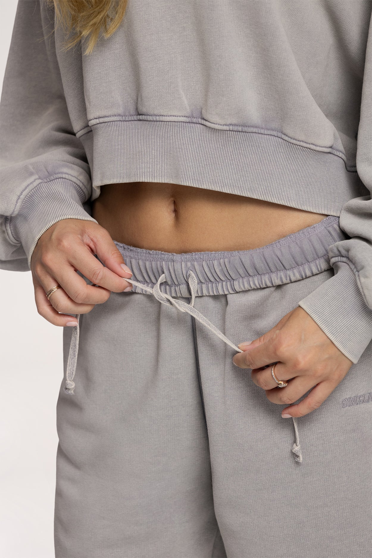 Tepláky se stahovací gumou Easy light grey