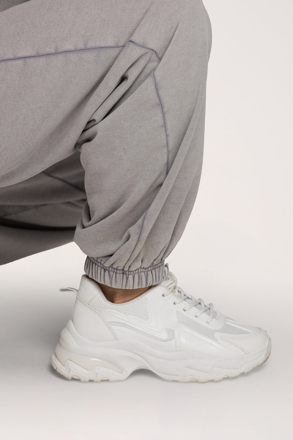 Tepláky se stahovací gumou Easy light grey
