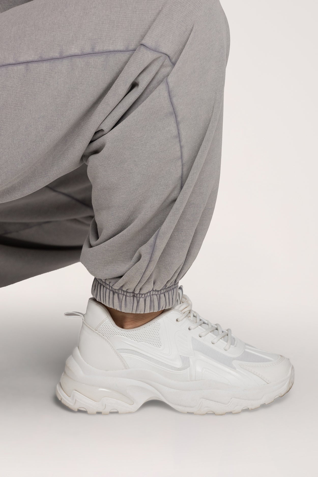 Tepláky se stahovací gumou Easy light grey