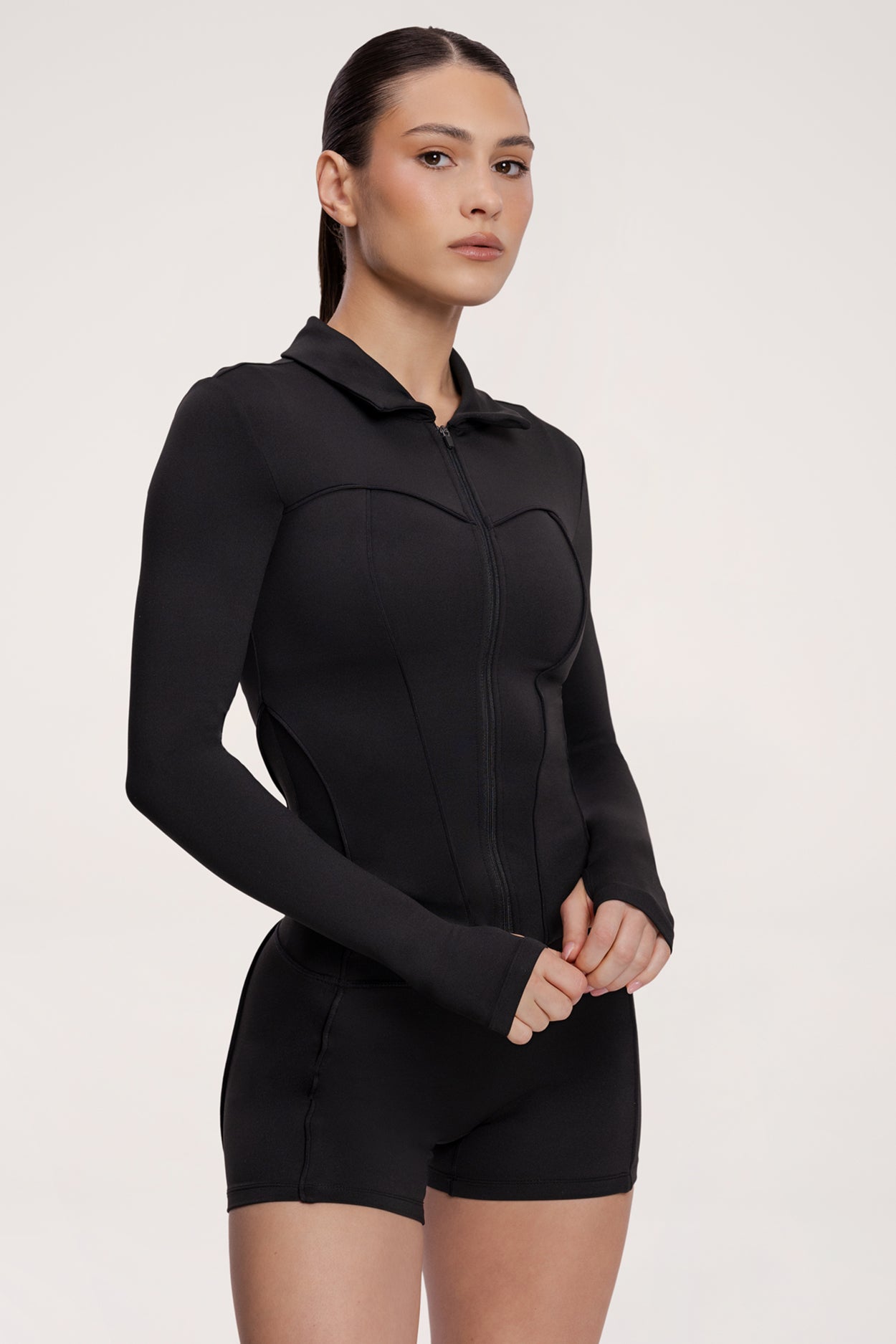 Mikina na zip pilates era black