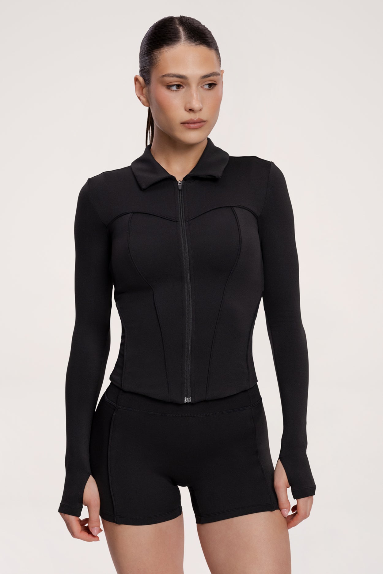 Mikina na zip pilates era black