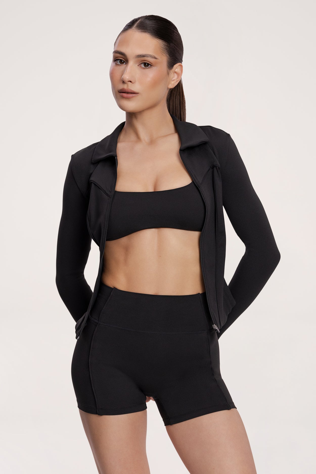 Mikina na zip pilates era black