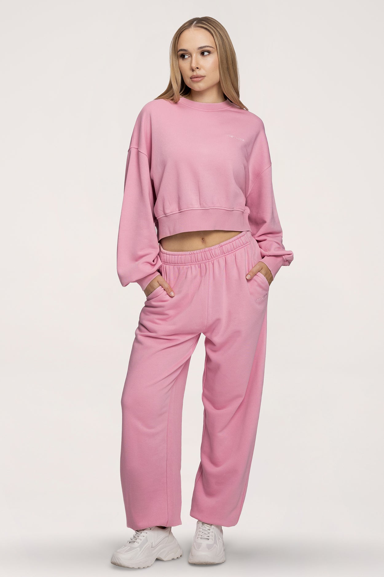Tepláky se stahovací gumou Easy light pink