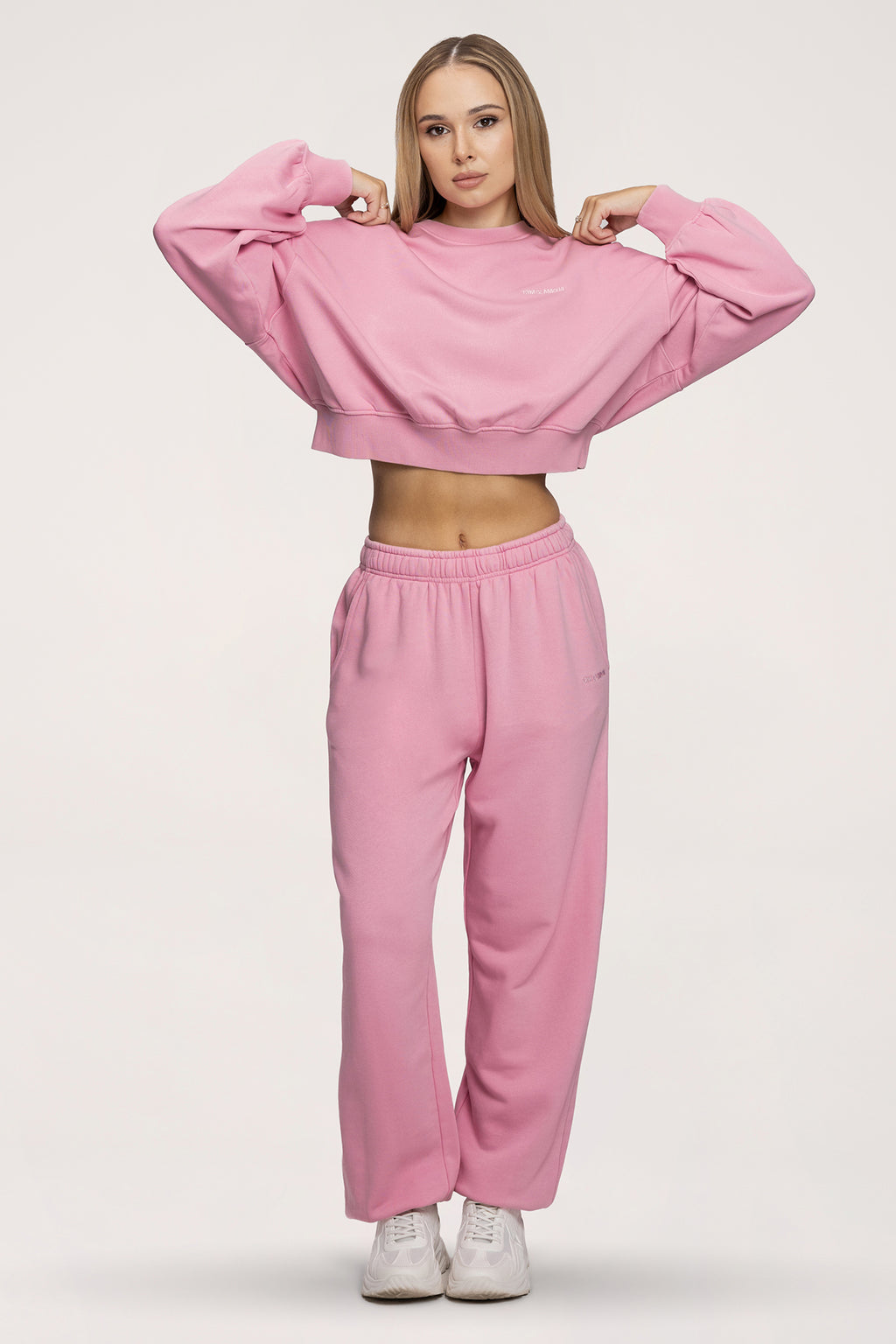 Tepláky se stahovací gumou Easy light pink