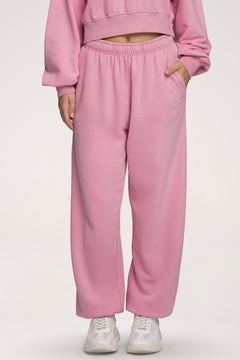 Tepláky se stahovací gumou Easy light pink
