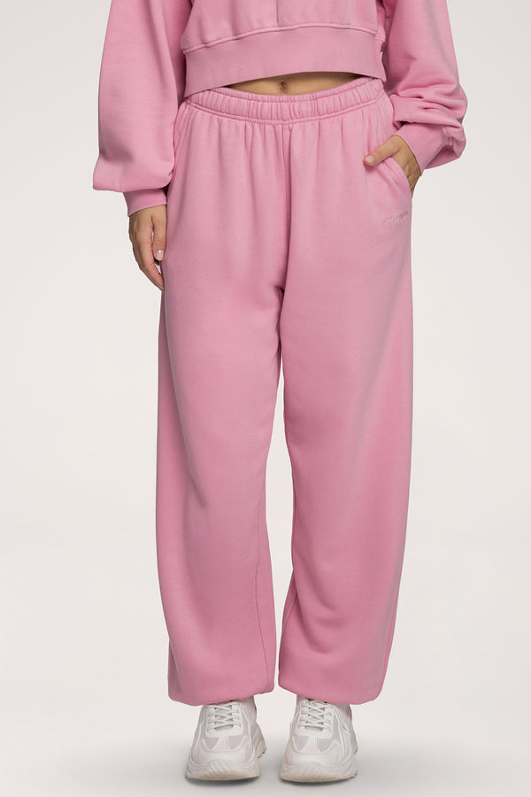 Tepláky se stahovací gumou Easy light pink