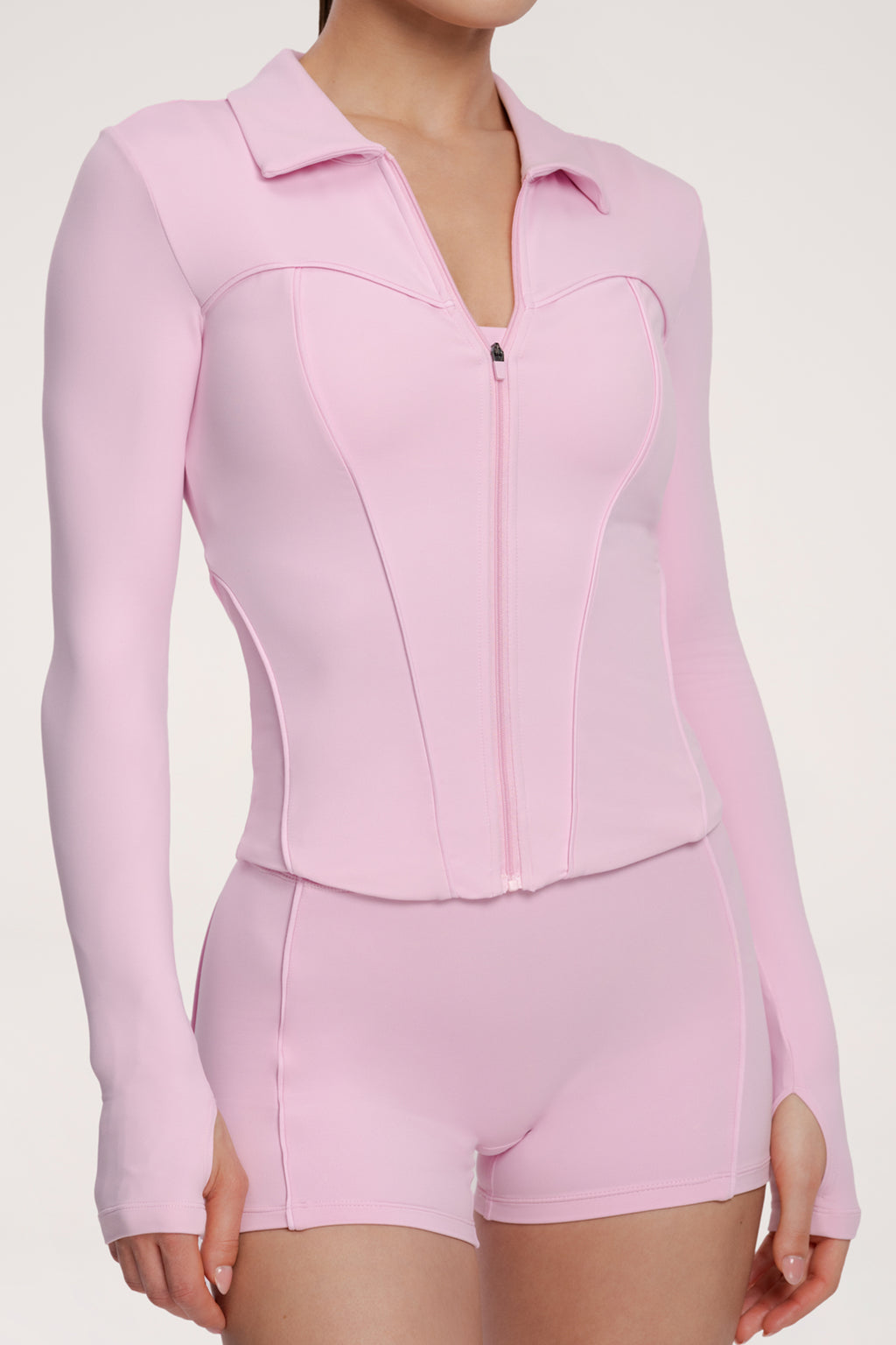 Mikina na zip pilates era pink