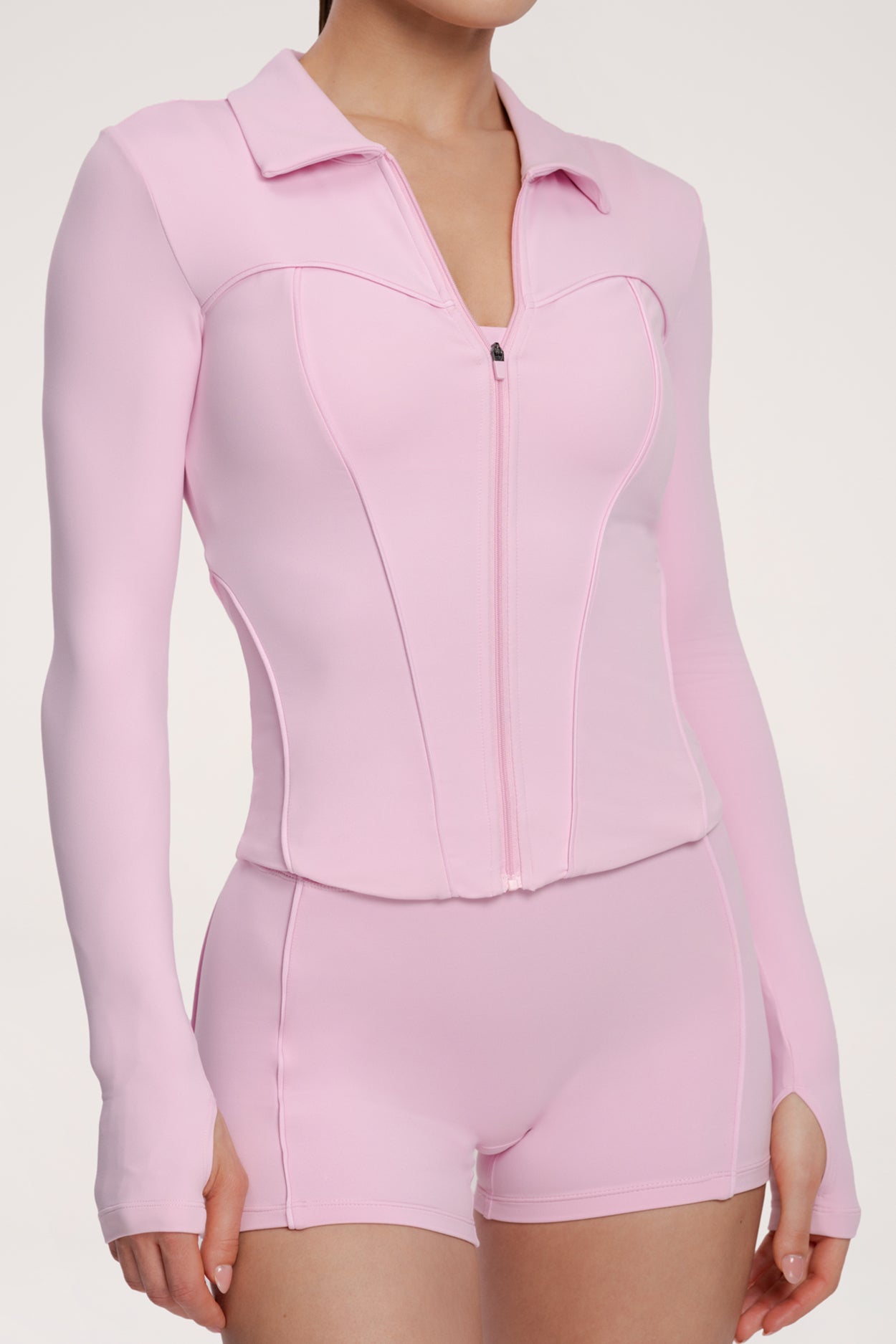 Mikina na zip pilates era pink