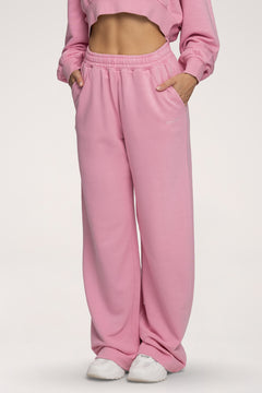 Tepláky s rovnou nohavicí Easy light pink