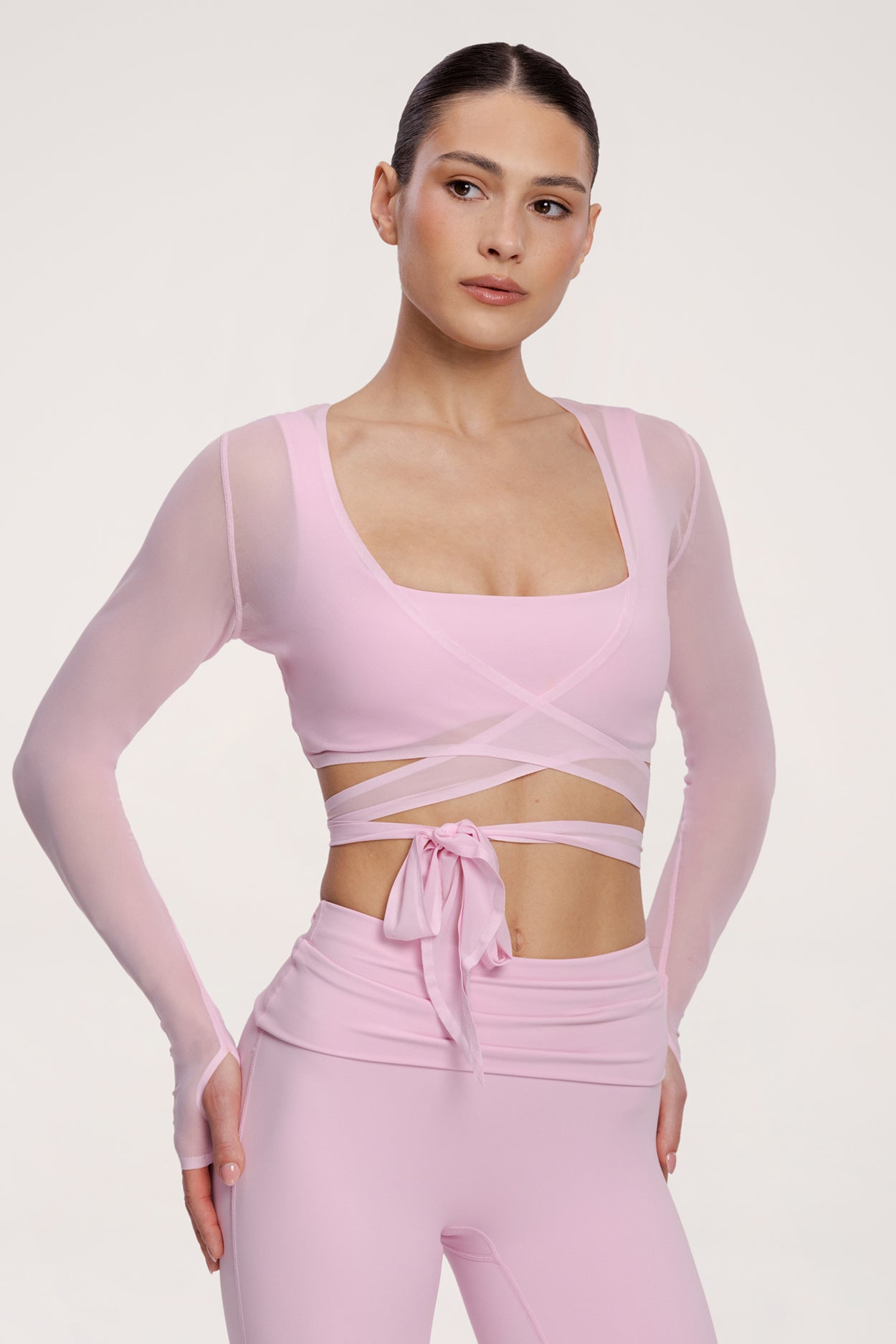 Vázaný přehoz pilates era pink