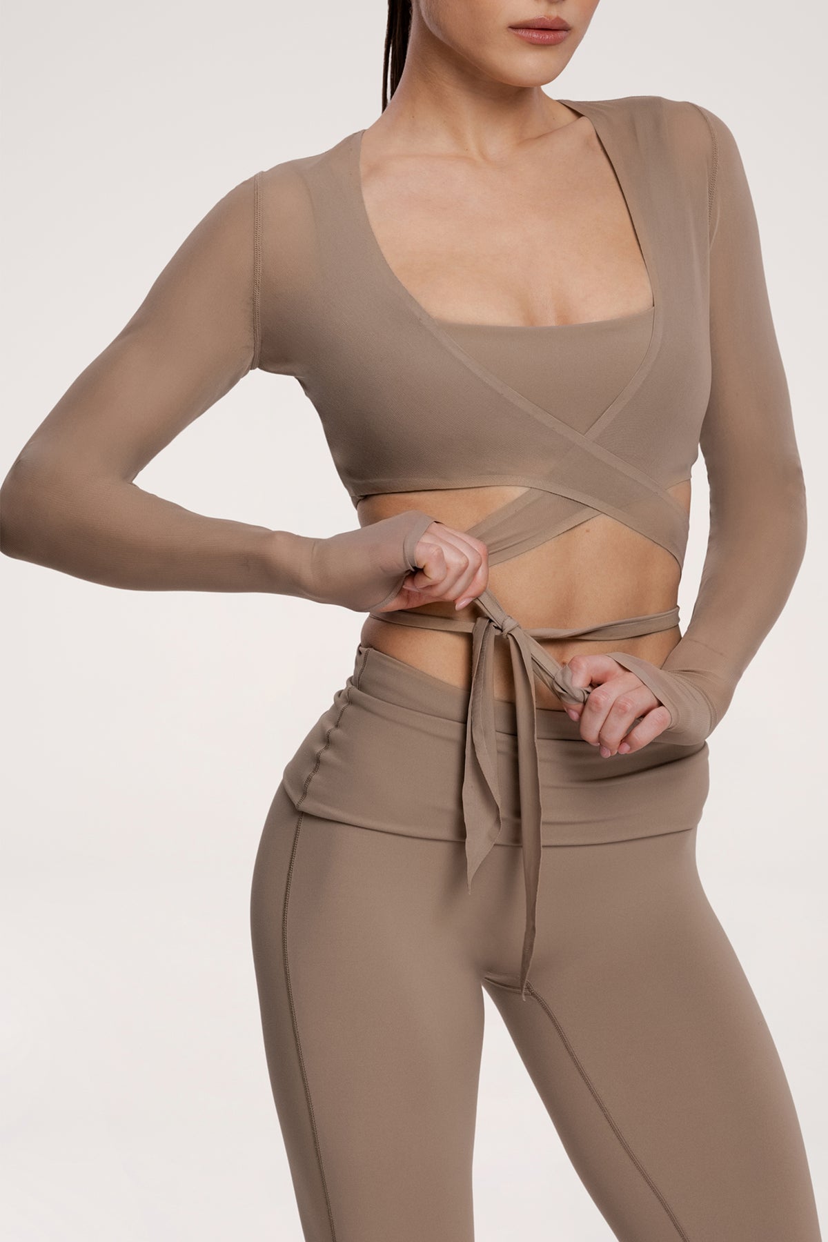 Vázaný přehoz pilates era warm beige