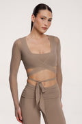 Vázaný přehoz pilates era warm beige