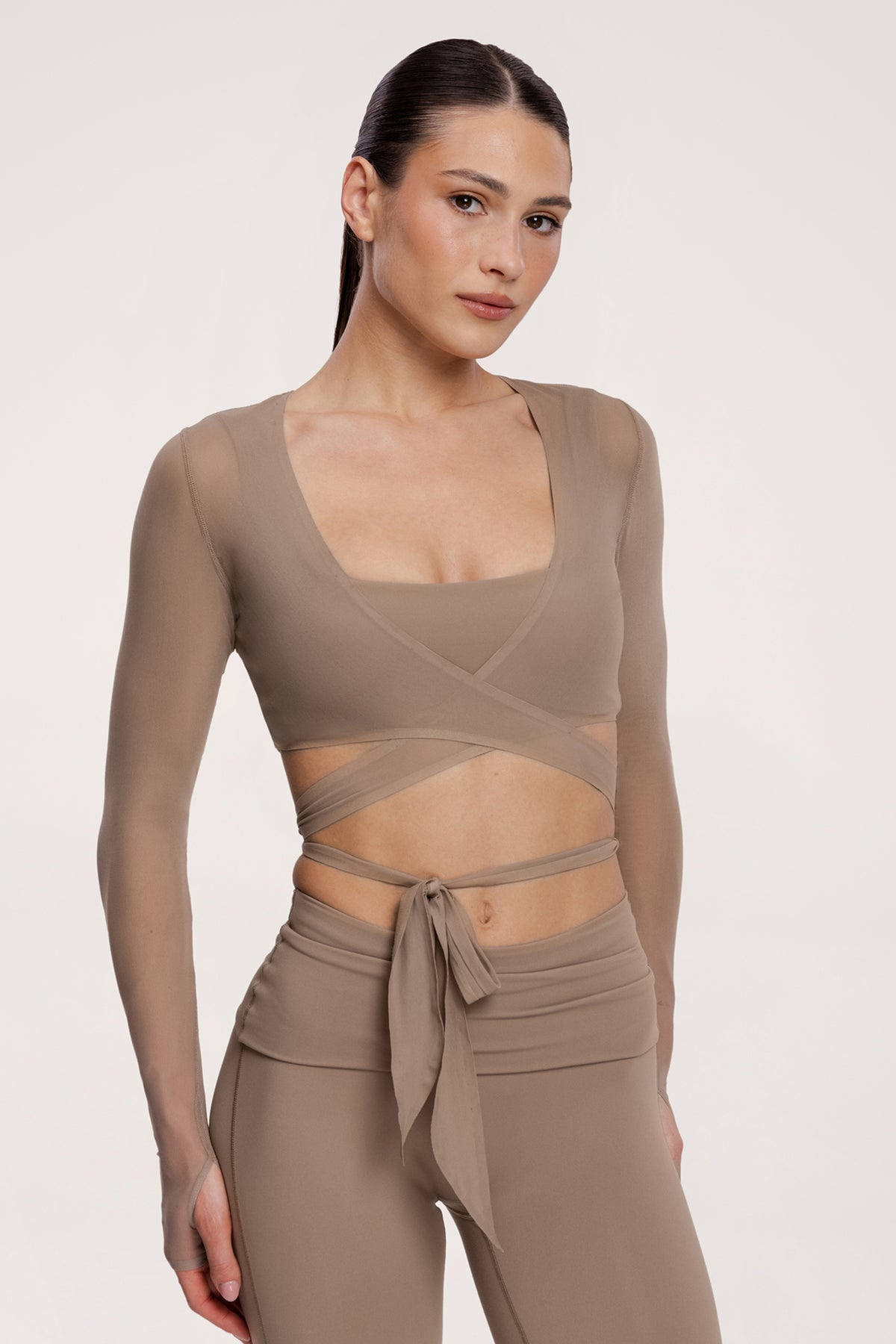 Vázaný přehoz pilates era warm beige
