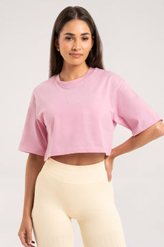 Tričko crop light pink