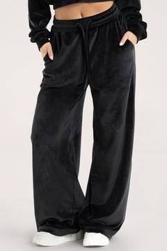 Teplákové nohavice Velour black
