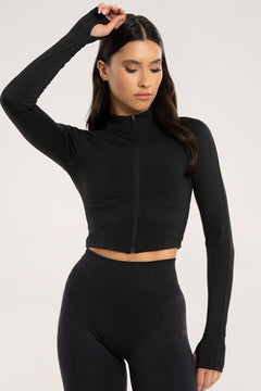 Mikina na zip - korzet black