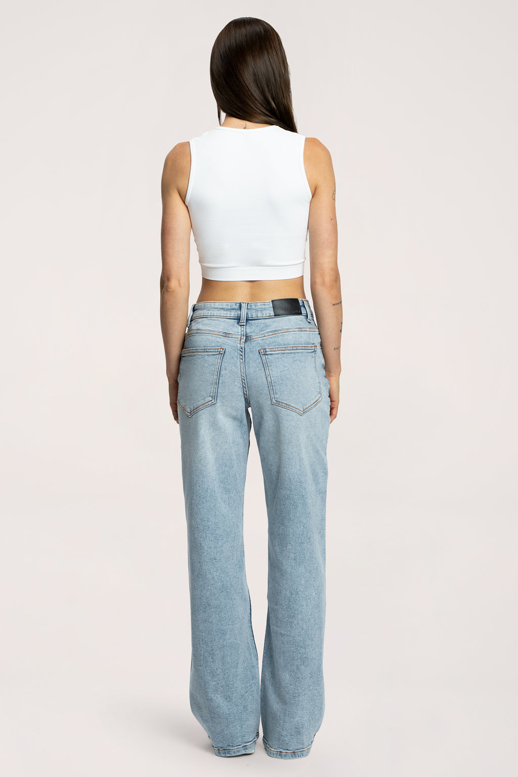 Jeansy wide z niskim stanem light blue