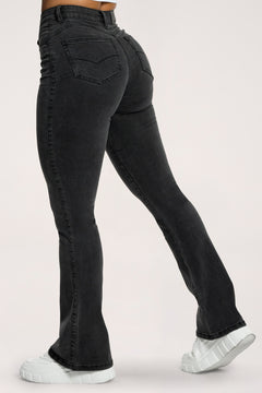 Džíny zvony perfect slim black