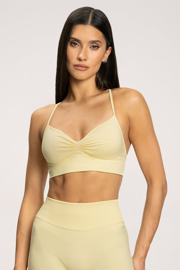 Podprsenka s hlubokým výstřihem butter yellow