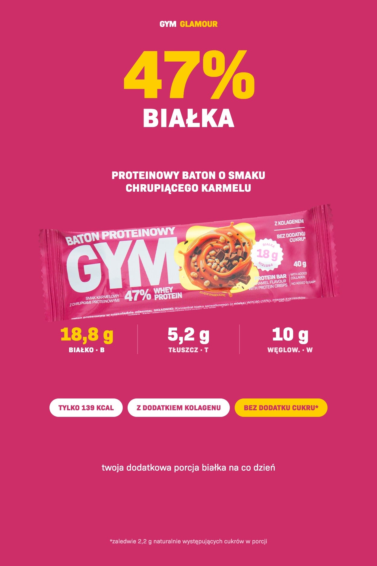 Proteinová tyčinka GYM – Křupavý karamel