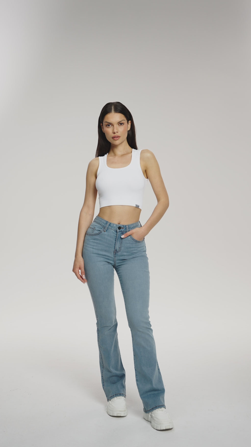 Džíny zvony long perfect slim light blue