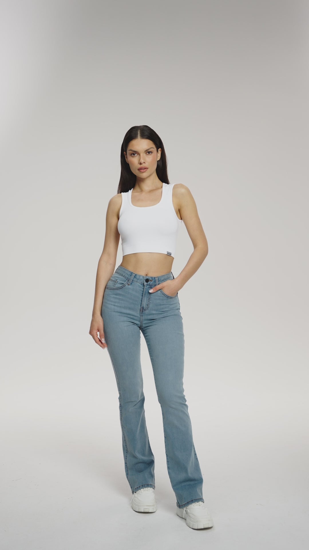 Džíny zvony long perfect slim light blue